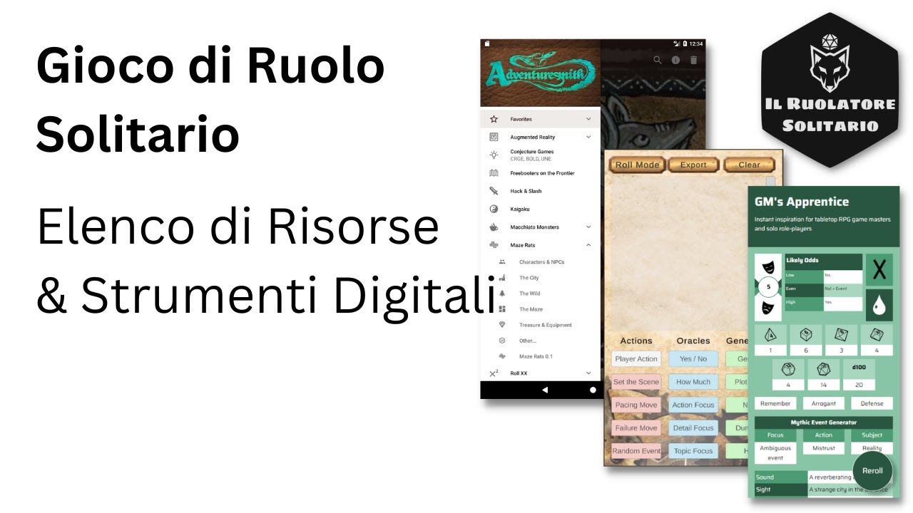 Gioco di Ruolo Solitario: Lista delle risorse e strumenti digitali