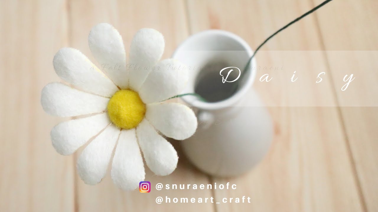 #DIY реалистичные цветы ромашки из фетра - Felt Daisy Flower - S Nuraeni
