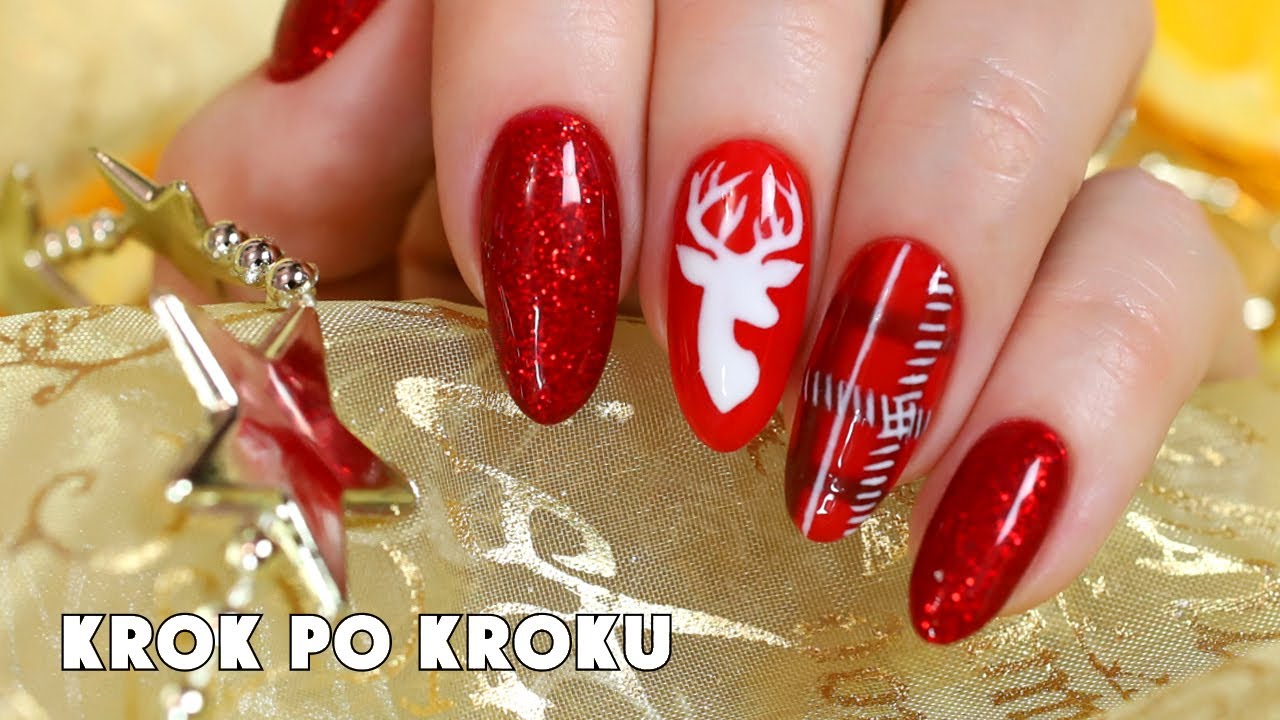 PAZNOKCIE NA ŚWIĘTA 🎄 krok po kroku * Hybrydy Elarto * Candymona