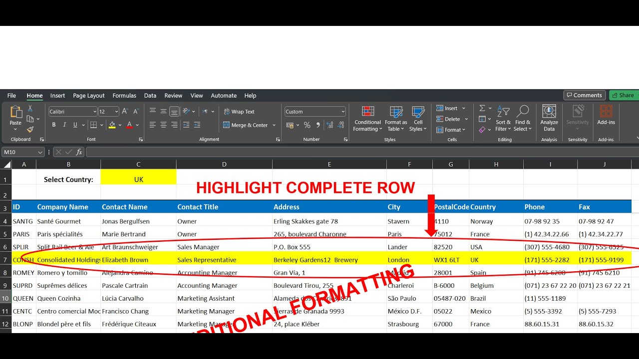 Highlight Complete Row in Excel | Conditional Formatting with Formula in Excel