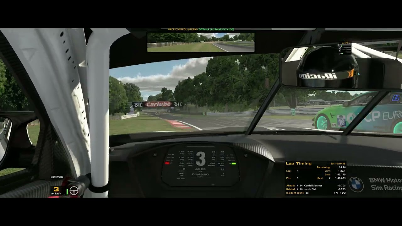 Carreron que termina terriblemente mal | BMW M4 F82 GT4 | Oulton Park Circuit