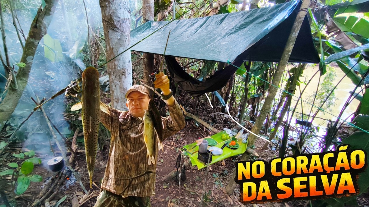 Acampamento SOZINHO na Selva Amaz&ocirc;nica: Do RIO para panela @INSTINTOSELVAGEMAMAZONIA