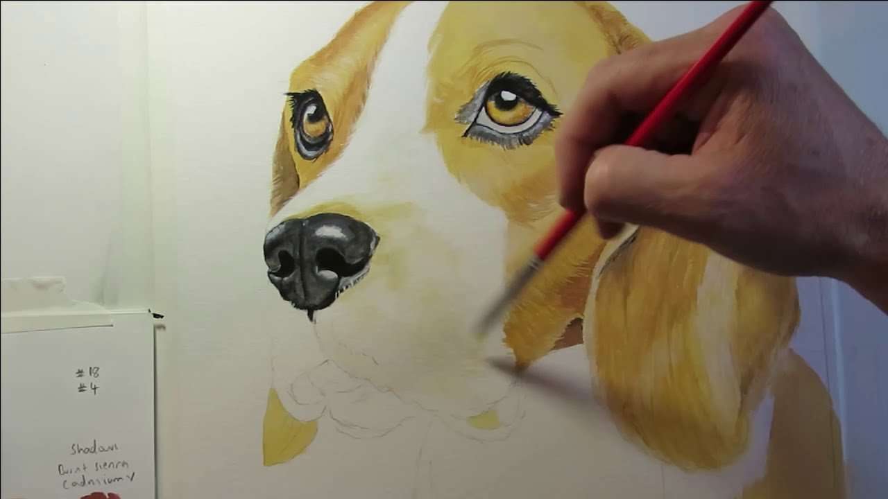 How to Paint a Beagle Dog - 6 Minute Painting Tutorial