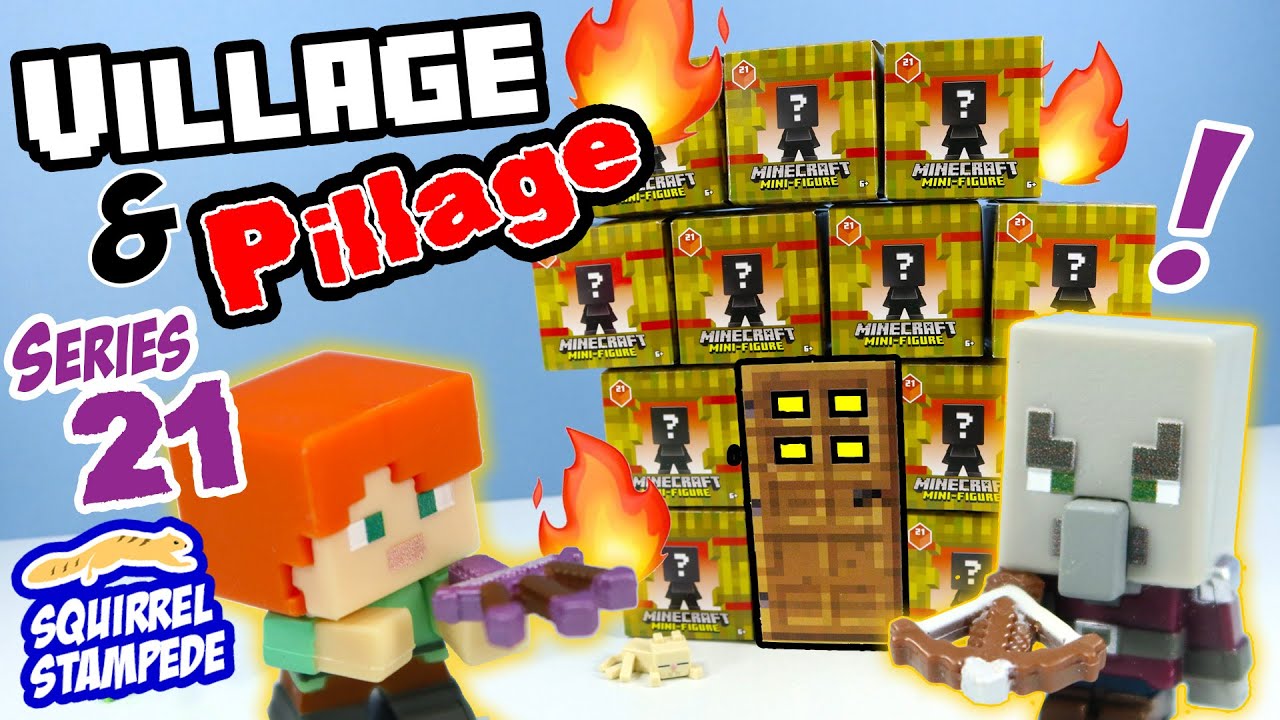 Minecraft Mini-Figure Village and Pillage Series 21 Unboxing Mattel