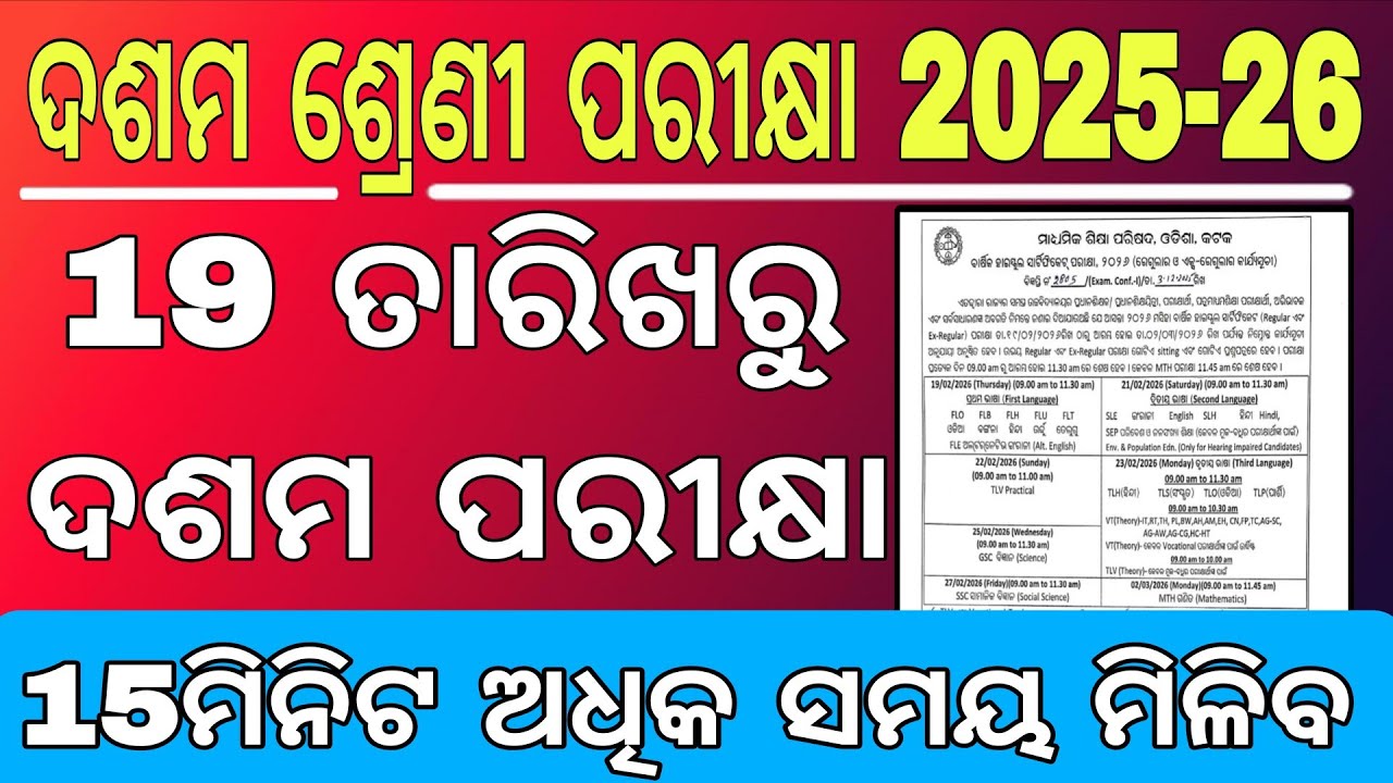 Matric Exam Time Table 2026| Matric Exam 2025 Date | 10th Exam Time Table 202610th exam time table 