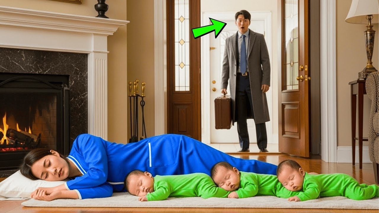 재벌은 웨이트리스가 그녀의 세 쌍둥이와 함께 차가운 바닥에서 잠들어 있는 것을 알고 당황했다