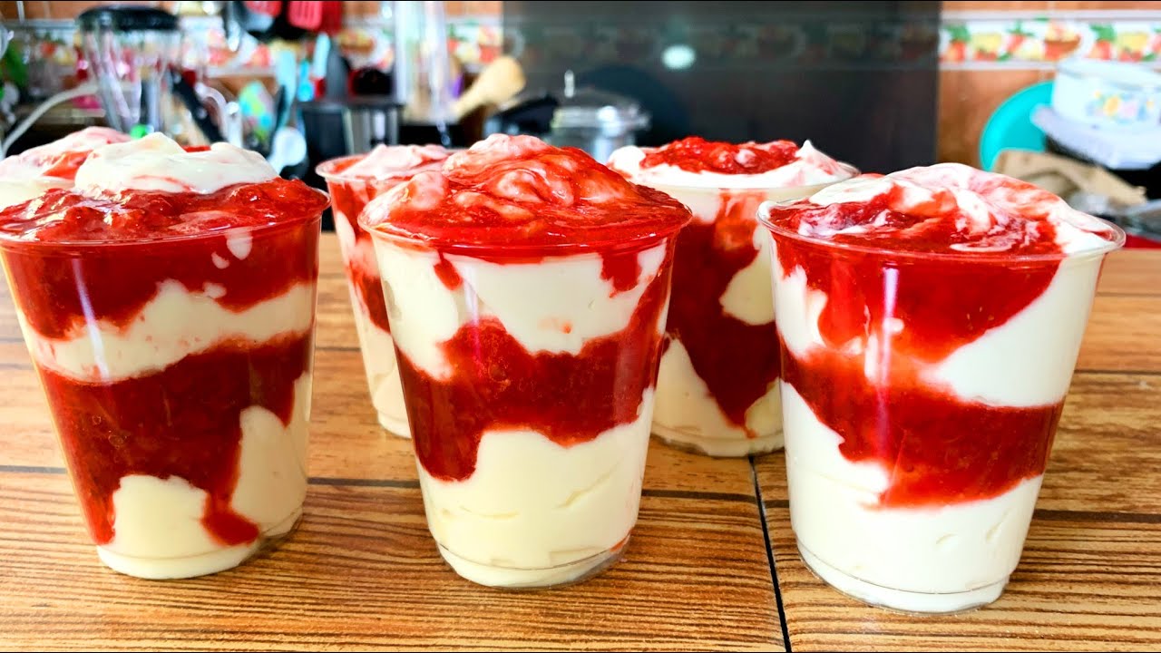 Delicia de fresas con crema¡ 🍓🤤Un postre exquisito