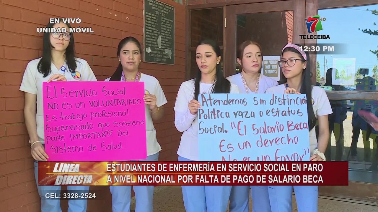 Estudiantes de enfermería de servicio social en paro por falta de pago de salario beca.