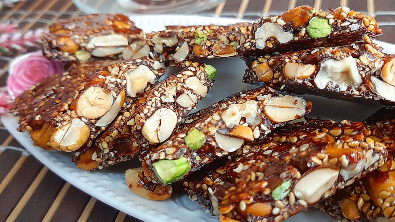 ÇAYIN KAHVENİN YANINA 2 MALZEMEYLE🍬🍬 PEKMEZLİ KROKAN TARİFİ