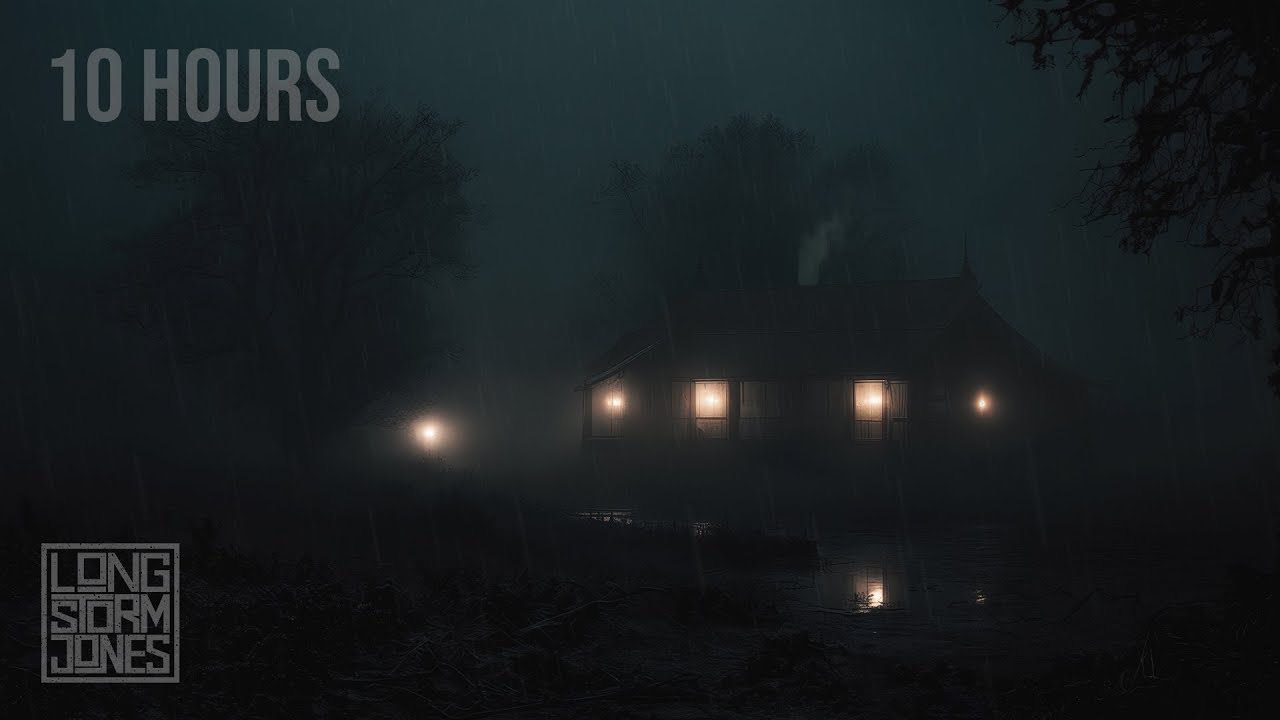 Moody Stormy Night in the Bayou | Steady Rain & Rolling Thunder to Calm Your Noisy Mind | 10 HOURS