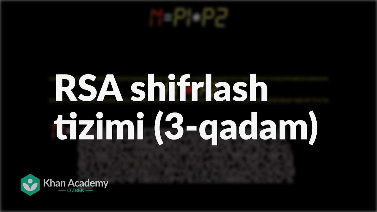 RSA shifrlash tizimi (3-qadam) | Kriptografiya | Informatika
