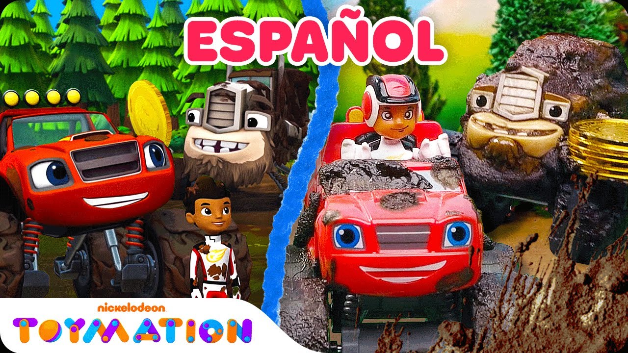 ¡Blaze y Gasquatch chapotean en el BARRO! | Juguetes de Blaze and the Monster Machines | Toymation