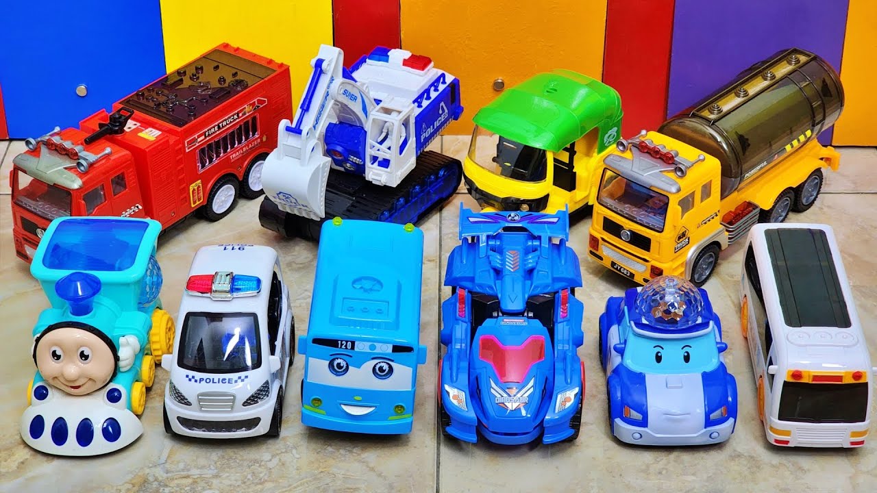 Bermain Mobil Polisi, Police car, Bus Polisi, Bus Tayo, Kereta Thomas, Robocar Poli, Excavator