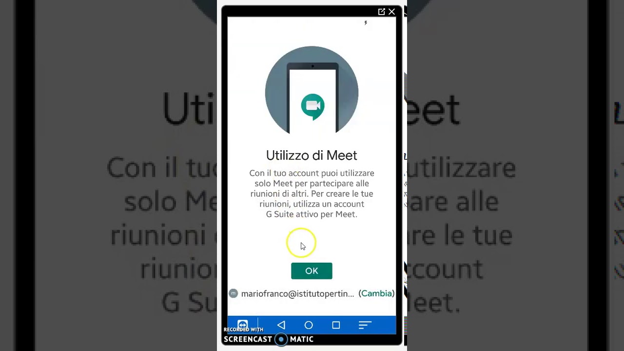 Accreditarsi e avviare Google Meet da cellulare (lato studente)
