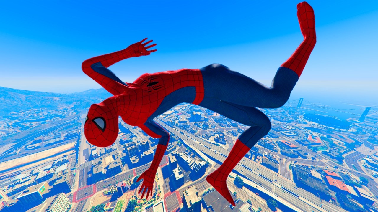 GTA 5 EPIC RAGDOLLS AND FAILS: SPIDERMAN MOON GRAVITY RAGDOLLS