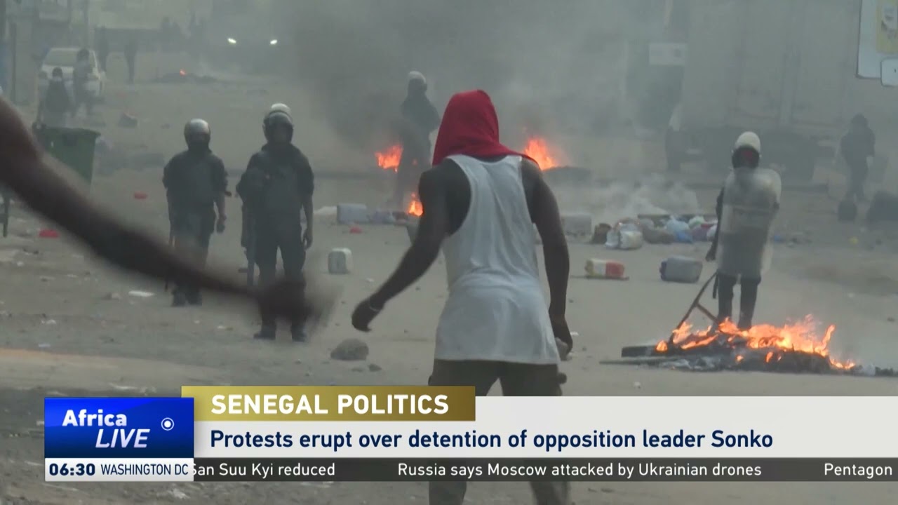 Protests in Senegal after opposition leader Sonko was detained