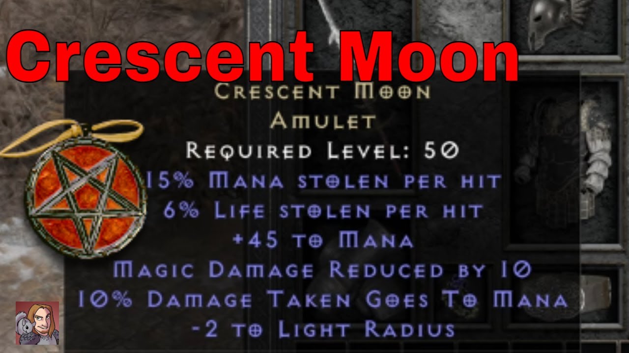 D2R Unique Items - Crescent Moon (Amulet)