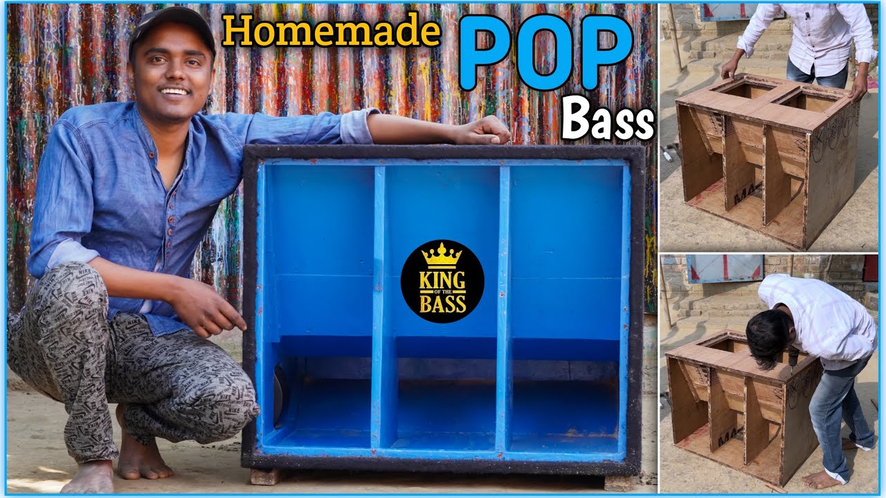 How to make pop bass   How to make dual 12inch pop bass     how to make subwoofer cabinet at home 