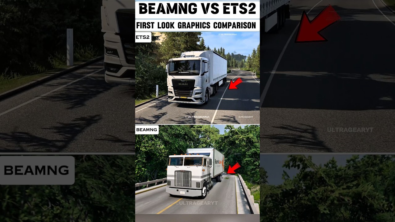 Euro truck simulator 2 vs beamng drive graphics comparison part 1