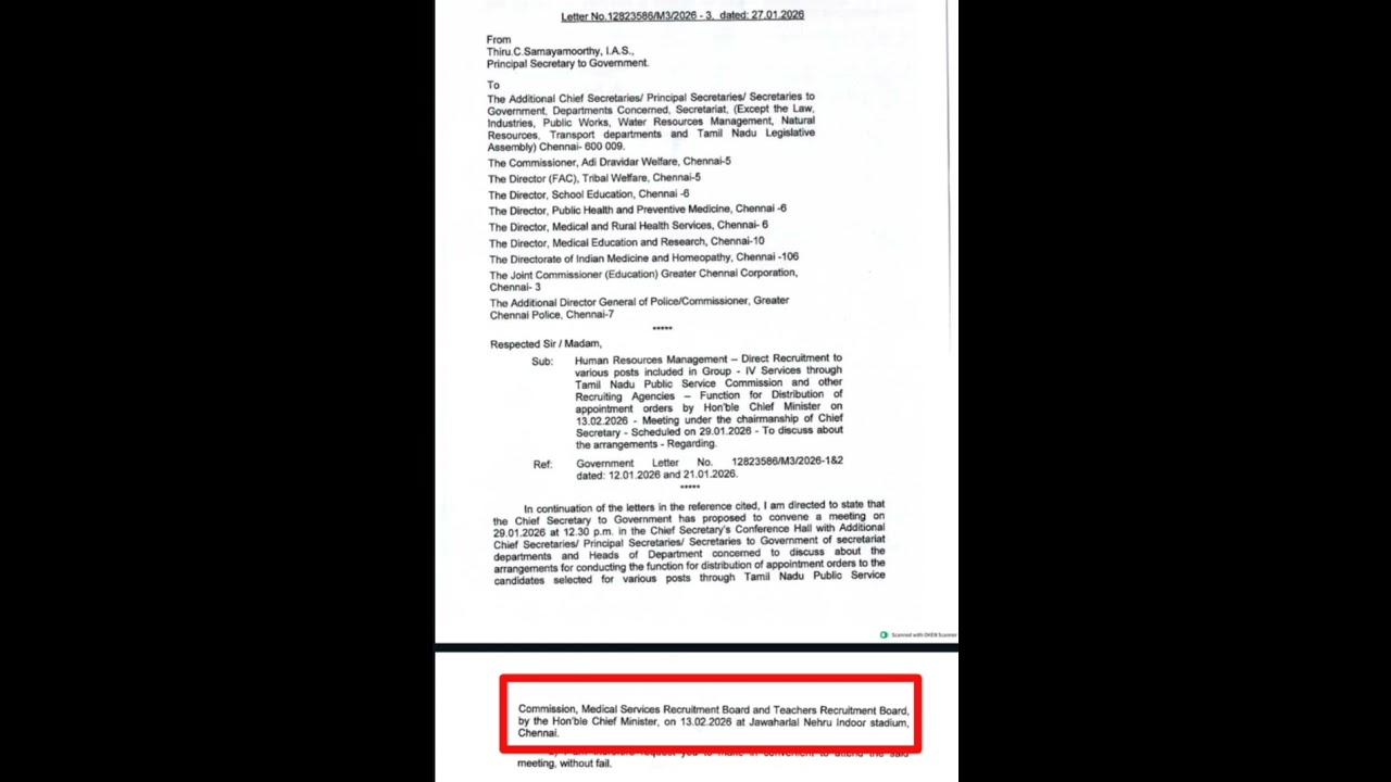 TNPSC, TRB & MRB - Appointment Orders - CM Function -13.02.2026