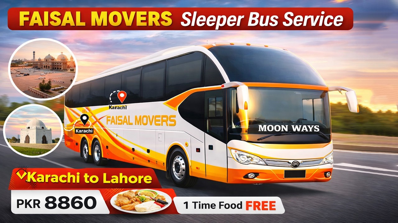 Karachi to Lahore Sleeper Bus | Experience | Faisal Movers | Moon Ways | Food Free
