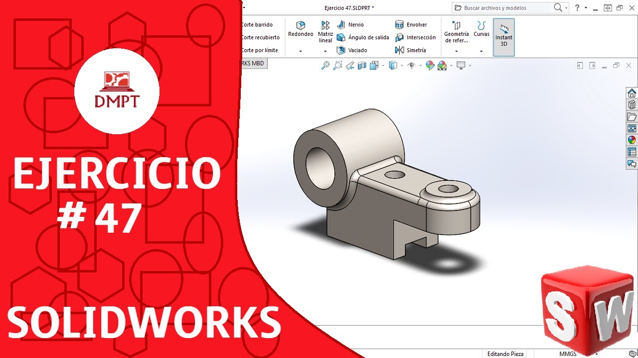 Ejercicio #47 en SOLIDWORKS Brazo Indice 🔧 // Exercise #47 SOLIDWORKS basic level