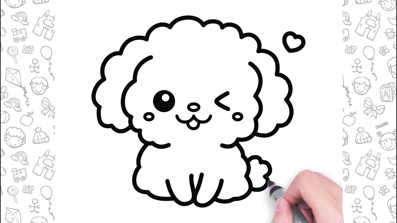 🐶 How To Draw a Dog Super Easy | Cute Fluffy Puppy Drawing