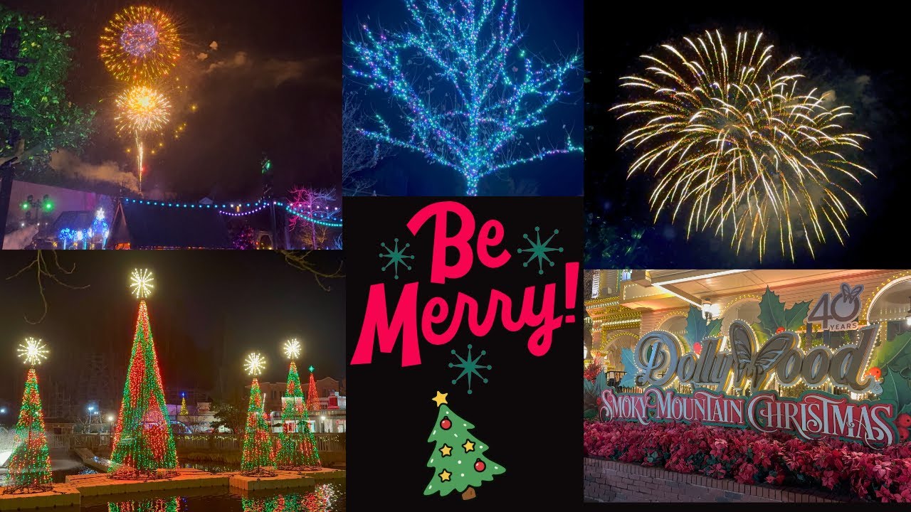 Dollywood 2025 Christmas Celebration, Merry and Bright Fireworks Show! Plus Christmas lights! 🎄