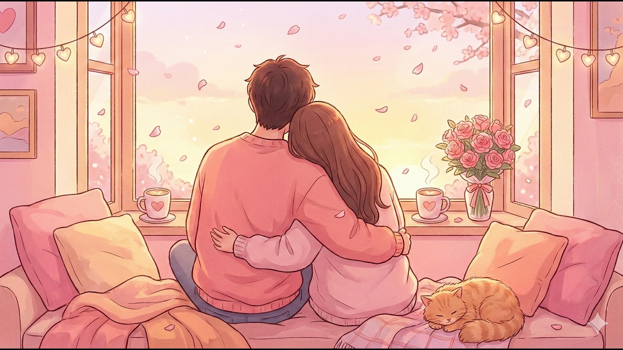 💌 Valentine’s Day 2026 Lo-fi Music 🌹 Romantic Ambience, Cozy Room, Falling Petals & Chill Beats 💖