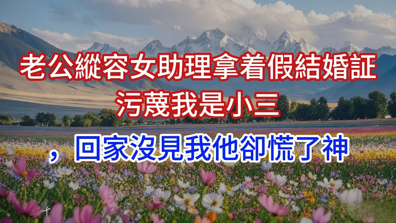 老公縱容女助理拿着假結婚証污蔑我是小三，回家沒見我他卻慌了神