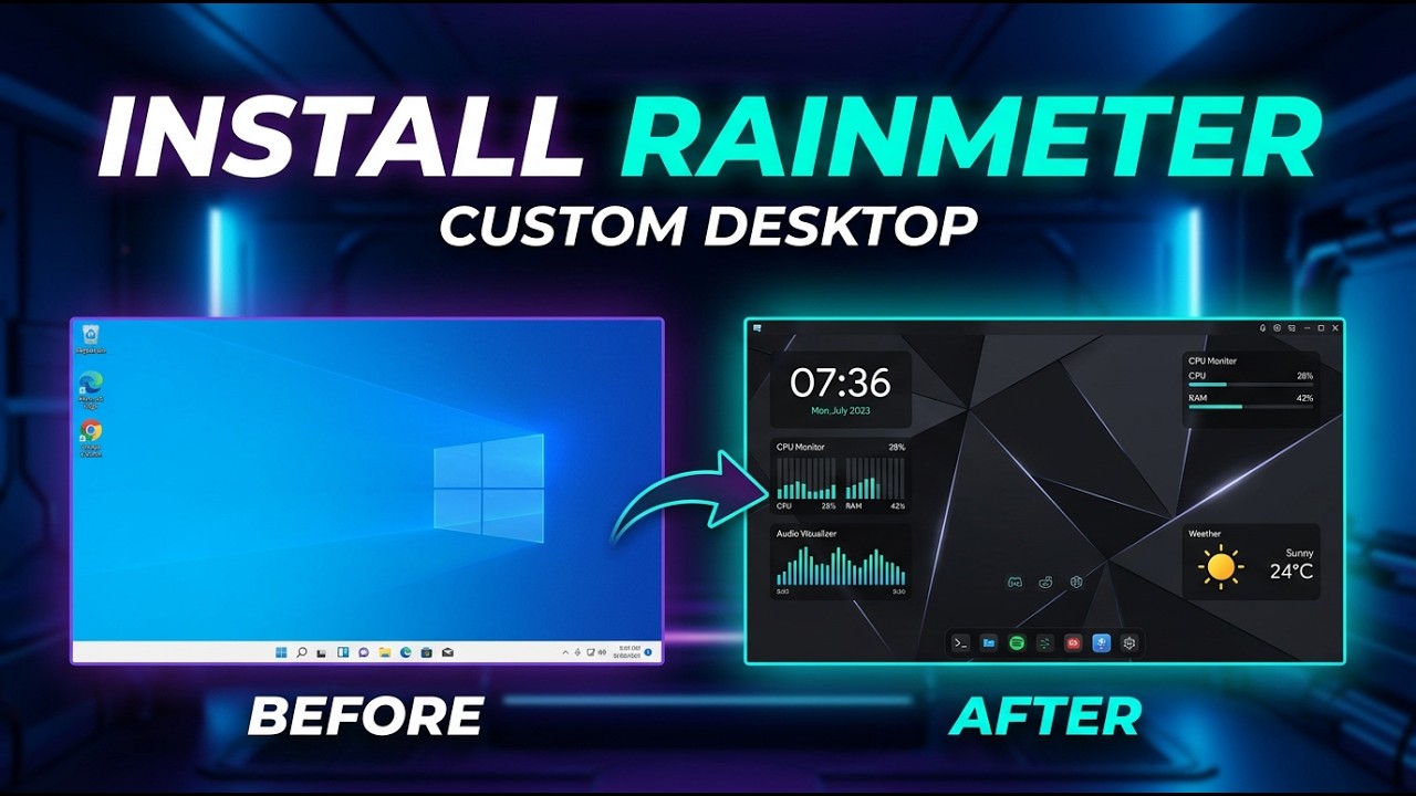 Как скачать и установить Rainmeter на компьютер с Windows