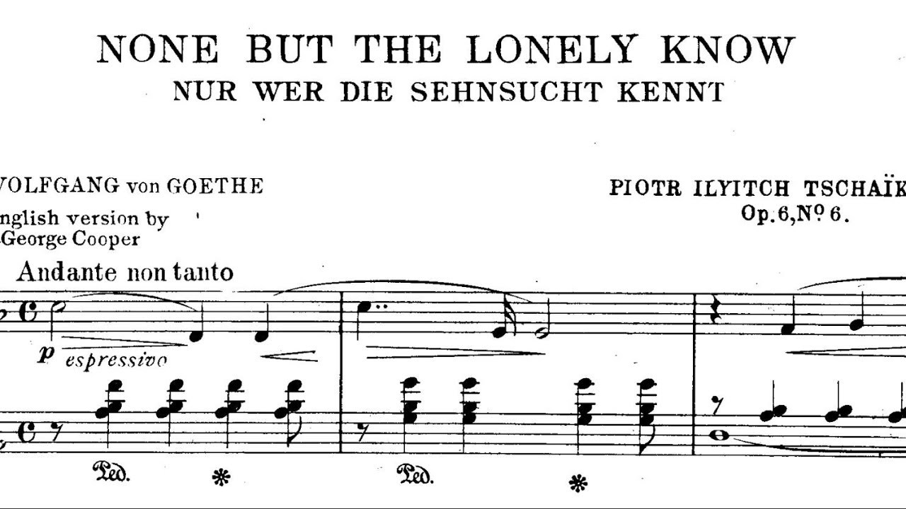 Nur wer die Sehnsucht kennt (E-flat Major) Pyotr Ilyich Tchaikovsky, Piano Accompaniment.