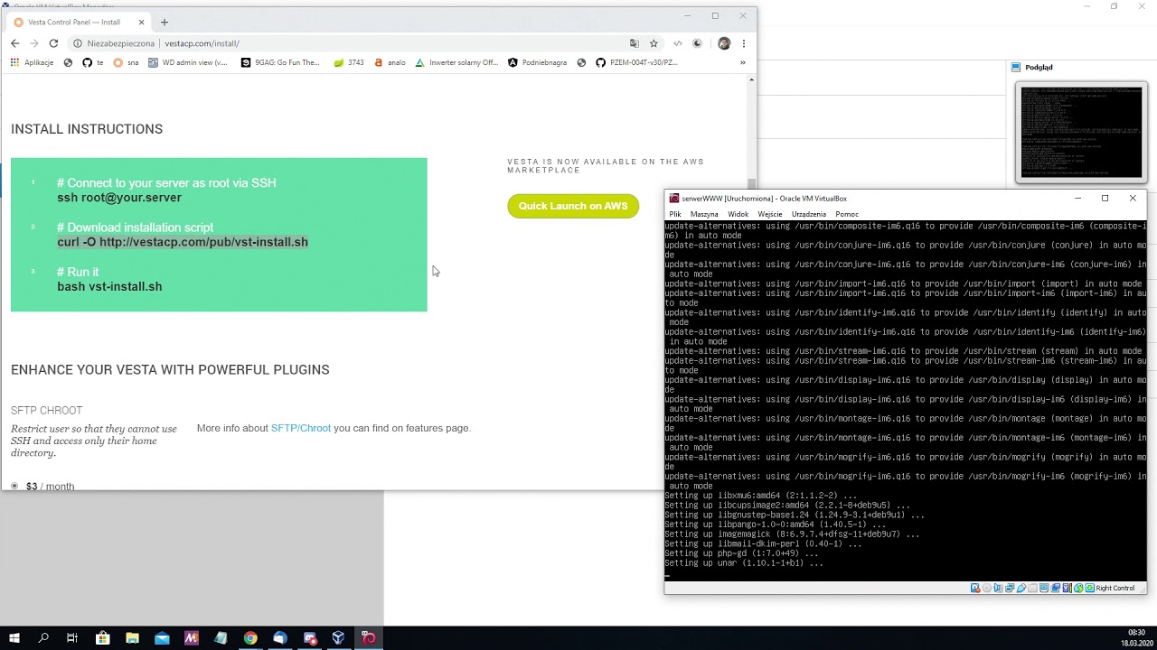Instalacja usług hostingowych na VPS