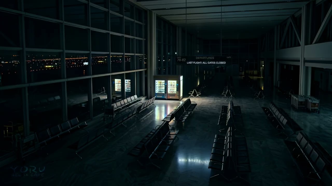 Midnight Airport Lounge ✈️ | Liminal Space Lo-fi House & Deep House – Yoru Relax Café