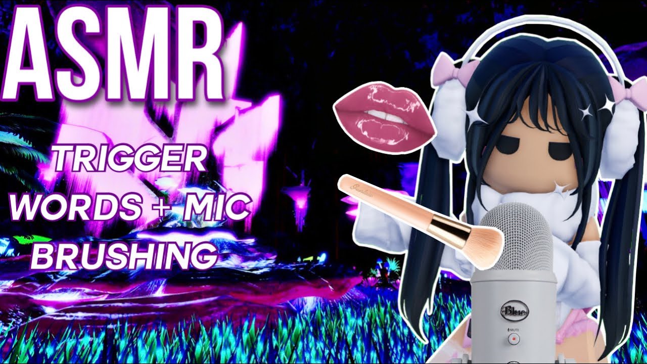 Roblox ASMR ~ relaxing trigger words + soft mic brushing (close whispers, mouth sounds, etc!!) 💜💤