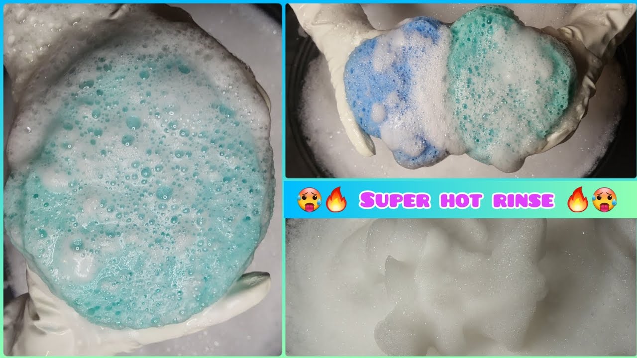 ASMR Sponge Squeezing  🔥🥵💦 Hot Rinse