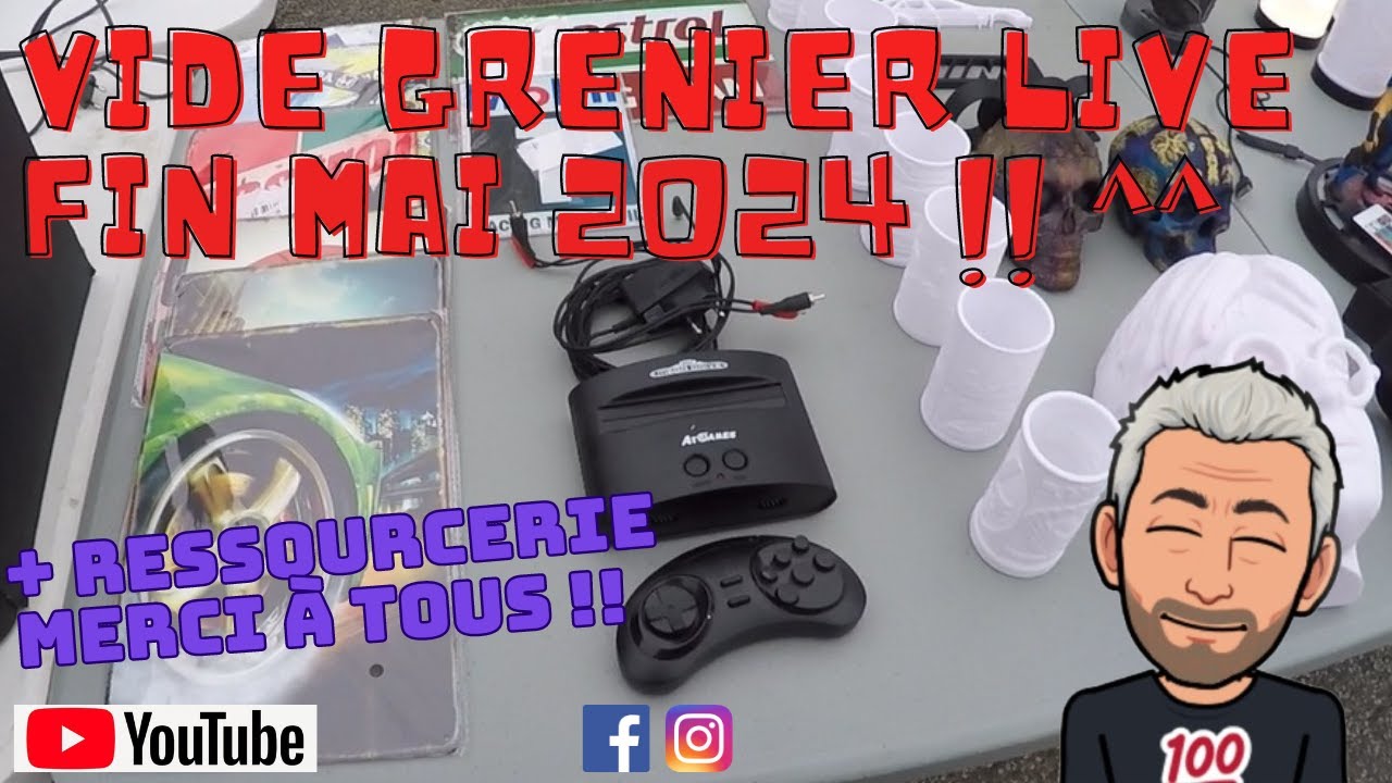 #210 - Vide Grenier Live de fin Mai 2024 !! Une mini MegaDrive dans la collection (+ ressourcerie) !