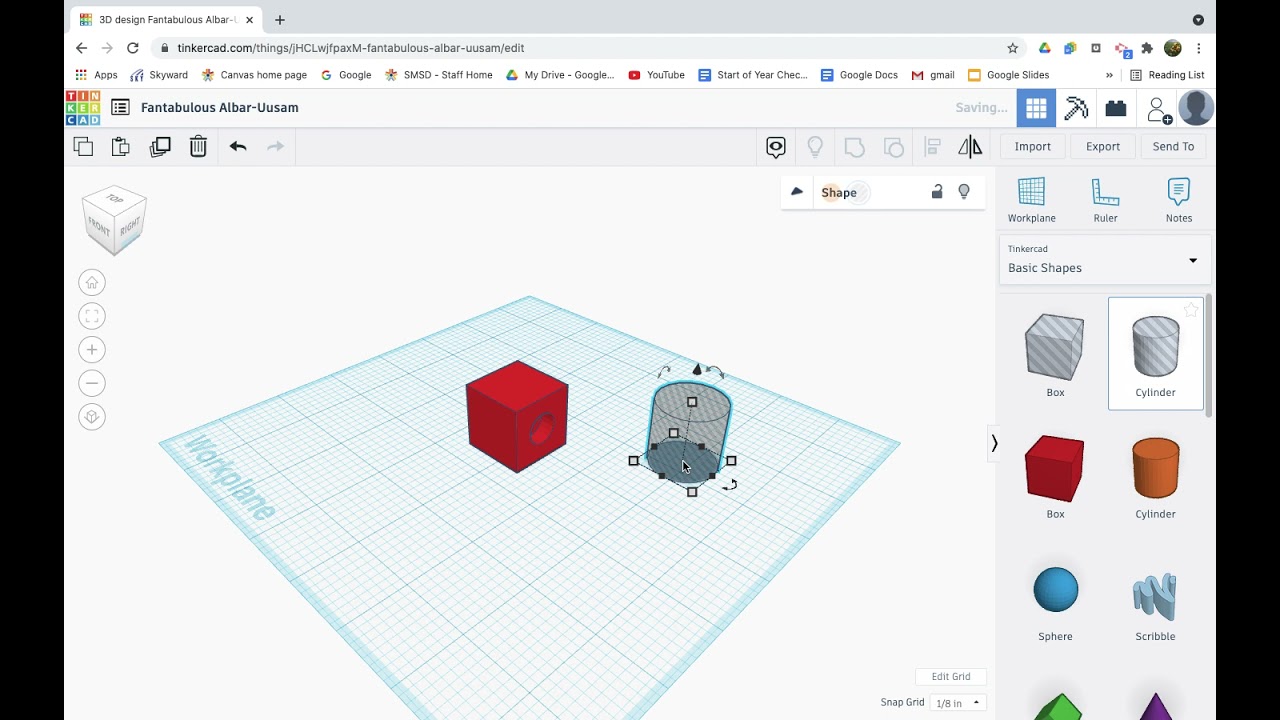 Making a linking cube on Tinkercad