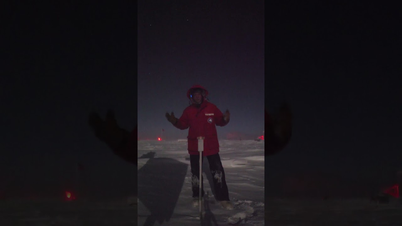 Full moon at the Geographic South Pole