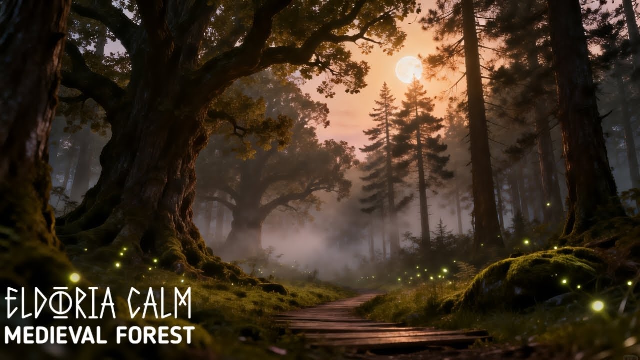 Medieval Forest Night 🌙 Calm Fantasy Music for Reading, Focus & Sleep | Eldoria Calm
