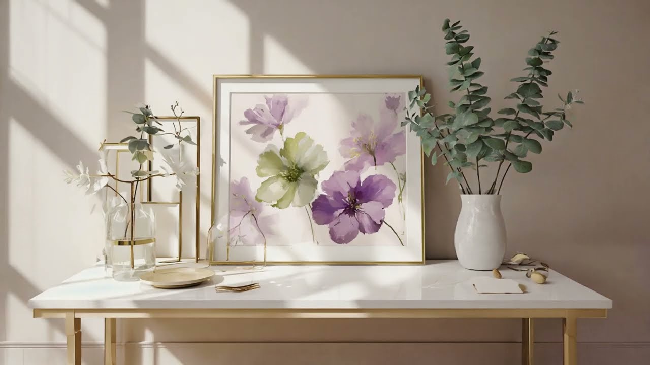 Framed Floral Art  | 2 Hour Minimalist Spring Decor Screensaver | 4K TV Art