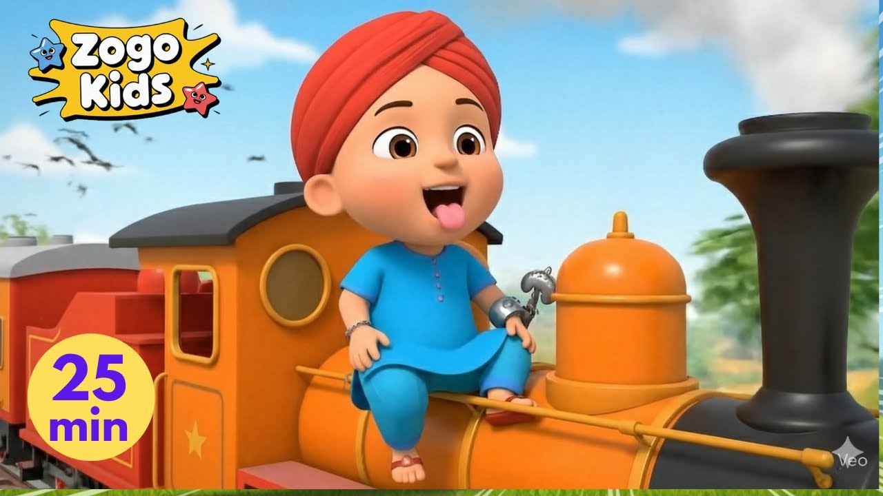 25 Minutes Of -  ਵਾਹਿਗੁਰੂ ਜੀ ਟ੍ਰੇਨ ਆਈ + More Excited Zogo Punjabi Kids Songs | Punjabi Rhymes