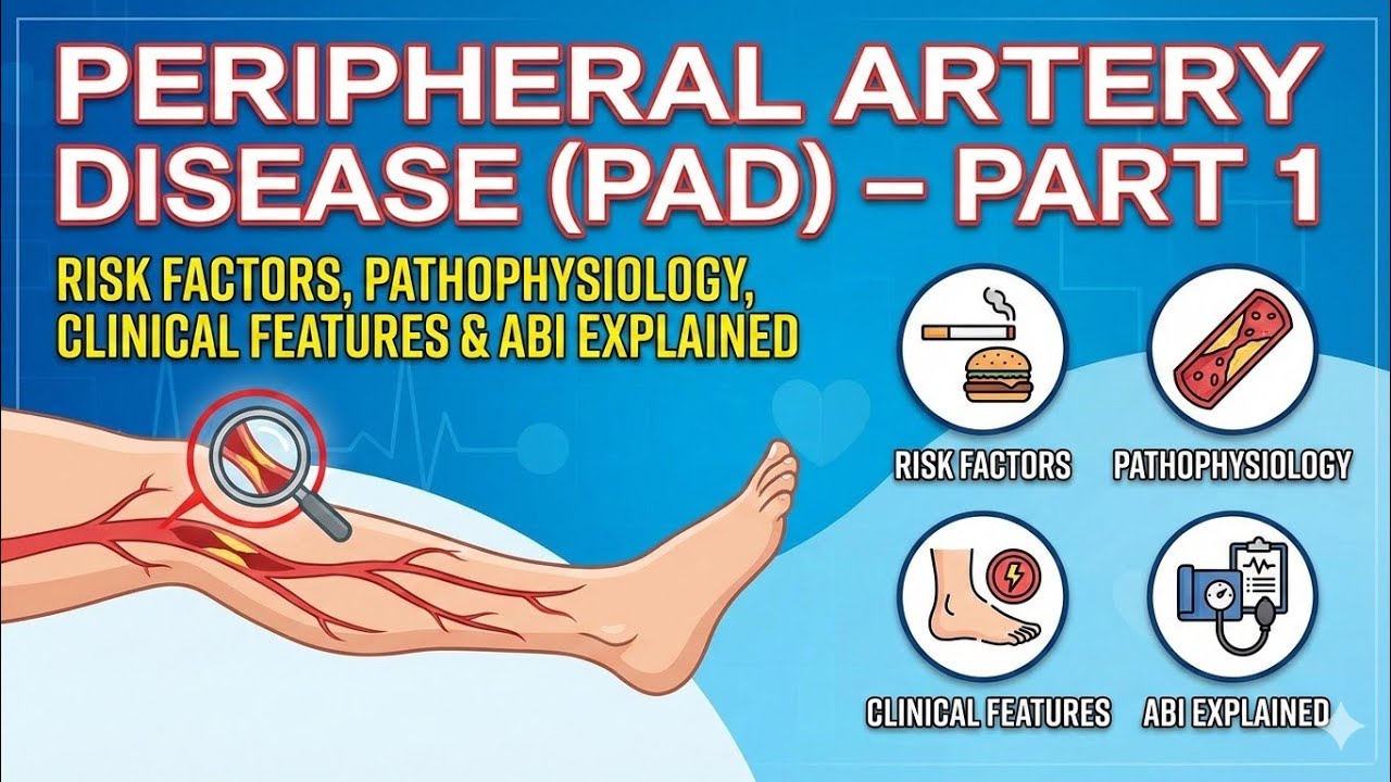 Peripheral Artery Disease (PAD) – Part 1 | Risk Factors, Pathophysiology, Clinical Features & ABI 
