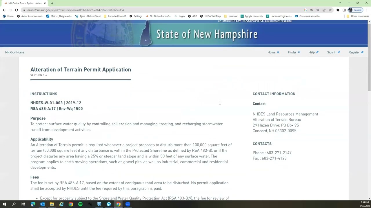 NHDES AOT APPLICATION