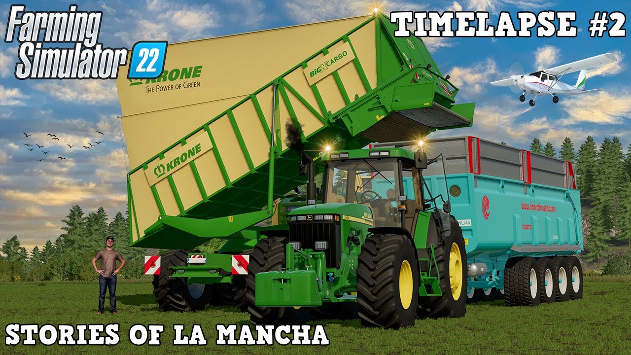 Harvesting GRASS with KRONE BIG X CARGO & FOUR-AXLE TRAILER! 🌿🚜💨 | La Mancha | FS22 | Timelapse #2