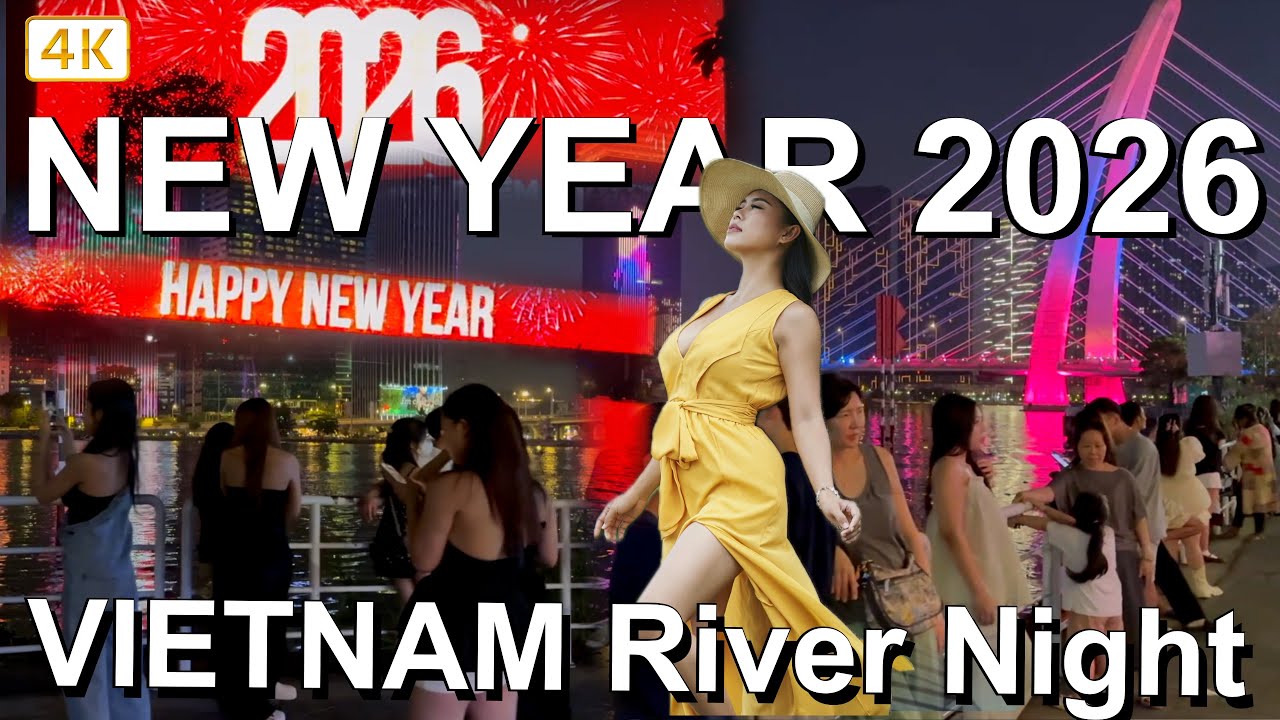 NEW YEAR 2026 VIETNAM 🇻🇳  Saigon River Night & City Lights