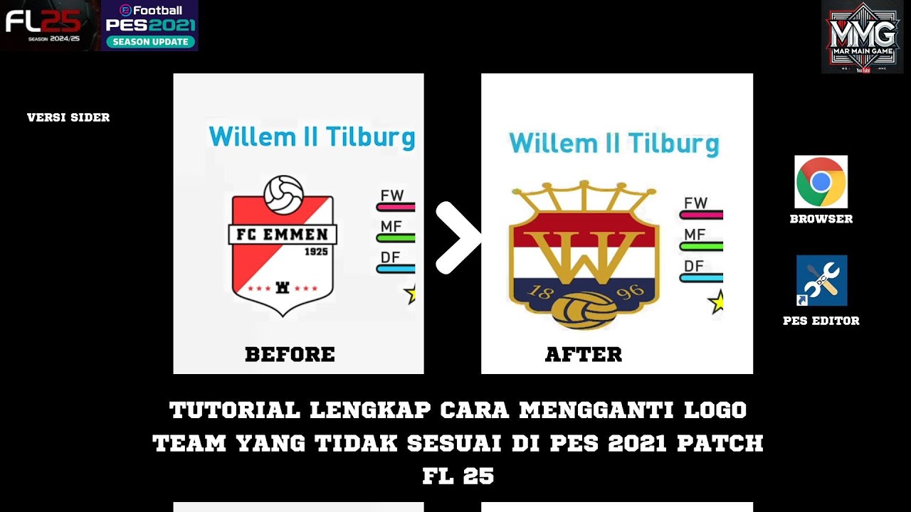 Tutorial Lengkap Cara Mengganti Logo Team yang Tidak Sesuai di PES 2021 Patch FL 25