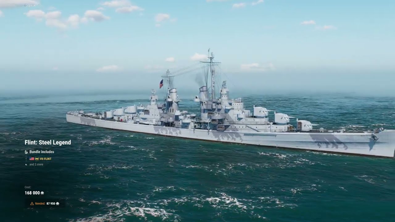 World Of Warships USS Flint Class Tier VII Premium Cruiser 360 View RTX 4090 OC I9-14900KS