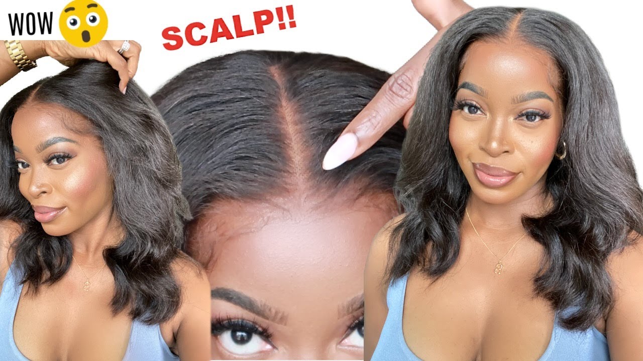 DITCH THE SALON‼️ SCALP😱Skin Melt CRYSTAL LACE 👀Like Silk Press + Natural Hair Curly ft. Genius Wigs