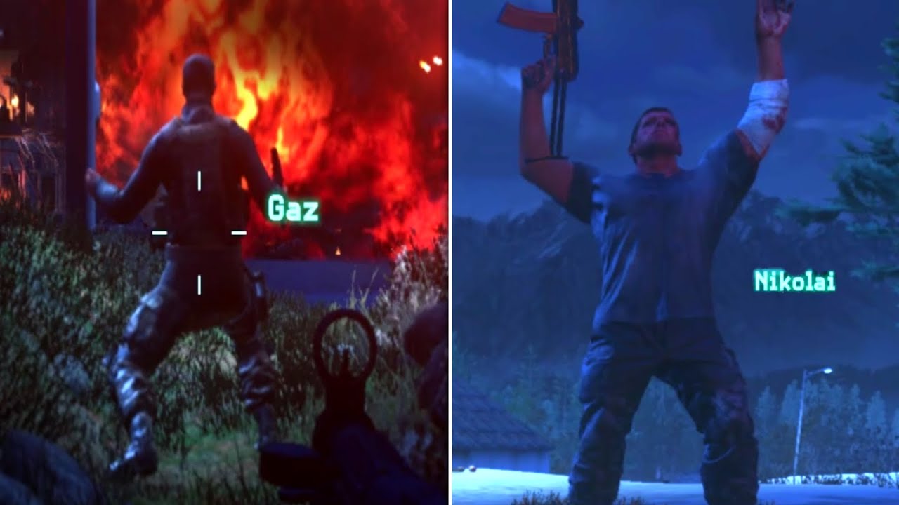 Gaz and Nikolai enjoying the AC-130 fireworks in Call Of Duty: Modern Warfare...